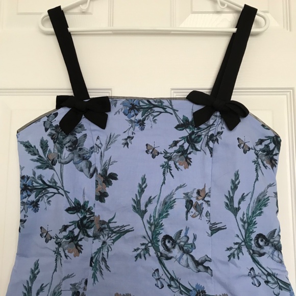 NWT Kimchi Blue Lyla Bow Detail Mini Dress Bow L Black Blue Urban Outfitters - Picture 3 of 15